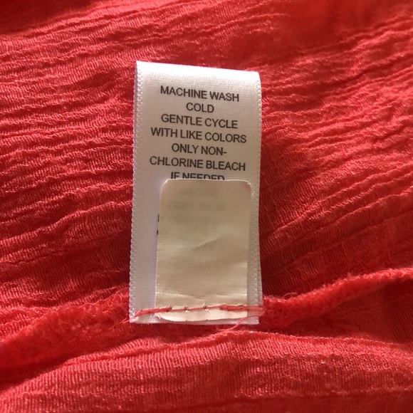 Spense Rayon Long Roll Tab Sleeve Button Up Ruffled Textured Tunic Blouse Medium - Picture 14 of 14